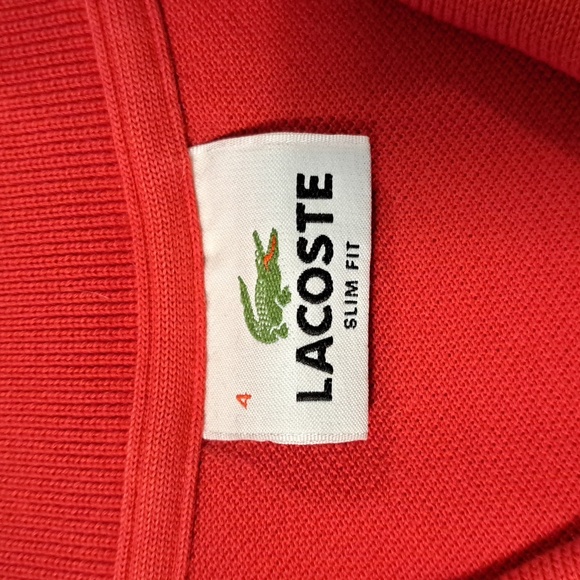 Lacoste Red Polo - Size 4 Slim Fit - Picture 2 of 4